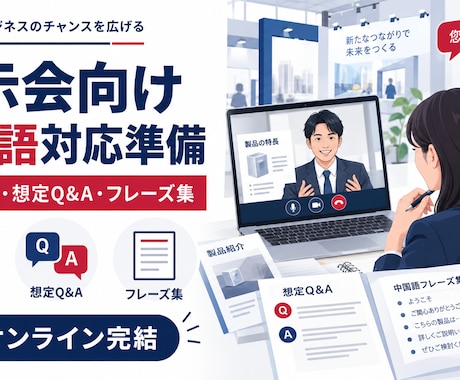 展示会向け中国語対応をオンラインで準備します イメージ1