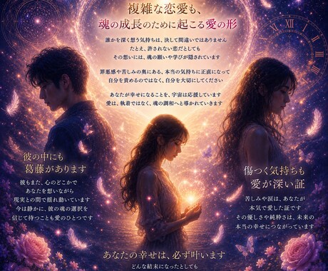 複雑な恋愛・不倫・W不倫を深く視ます 誰にも言えない恋だから、タロット霊視で視ます。 イメージ1