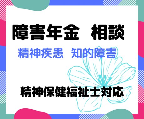 障害年金(精神疾患)に関する相談のります 精神保健福祉士が対応 その他福祉制度に関する相談も可能！ イメージ1