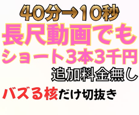 再生されるポイントだけを見抜いて納品します ただ短くするのではなく視聴者が反応する瞬間を優先して編集 イメージ1