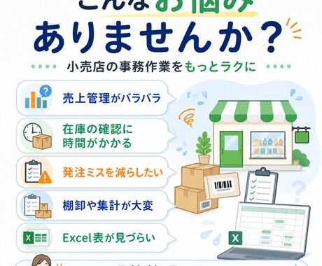 小売店向け業務改善をします 売上・在庫・発注管理を使いやすく整理 イメージ2