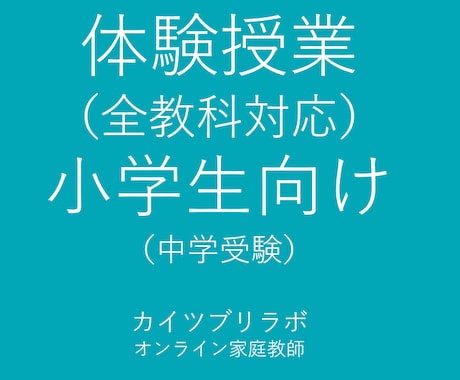 体験授業　小学生向け授業を行います イメージ1