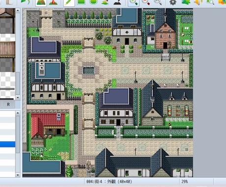 RPGツクールMV、ウディタマップ組みます 同人ゲームで使えるダンジョン・街・屋内のマップ イメージ1