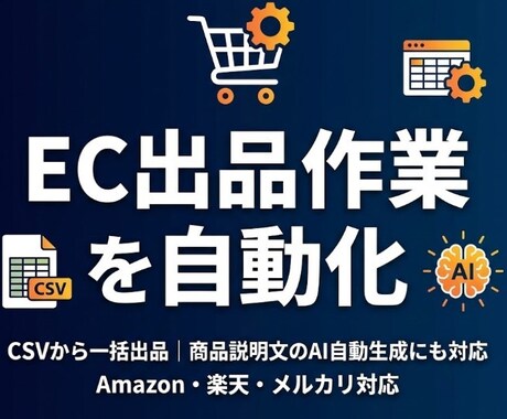EC出品・商品登録を自動化します CSVから一括出品｜商品説明文のAI自動生成にも対応 イメージ1