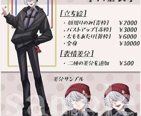 TRPG立ち絵制作致します ※制作させて頂く立ち絵は男性に限ります イメージ2