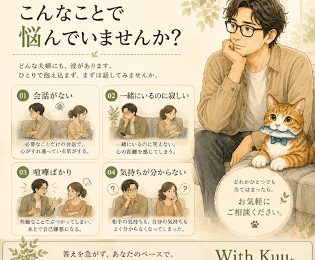 夫婦・パートナーのお悩みをお聴きします 別れたいわけじゃない。でも、このままもでもつらい イメージ2