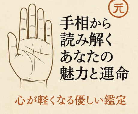 手相から読み解くあなたの魅力と運命鑑定します 頑張ってるあなたへ。“手相”でやさしく寄り添う占いです イメージ1