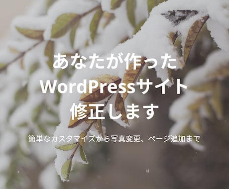WordPressサイトの修正をします 簡単なカスタマイズから写真変更まで承ります！ イメージ1