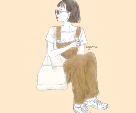 顔出ししないおしゃれなガールズイラスト制作します 目を惹くおしゃれなアイコン&ショップカード&名刺イラストに！ イメージ2