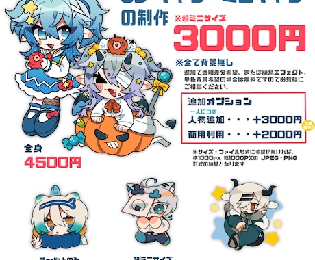 SDキャラ・ミニキャラの制作をします オリキャラや、配信者さんなど是非ご利用ください！ イメージ1