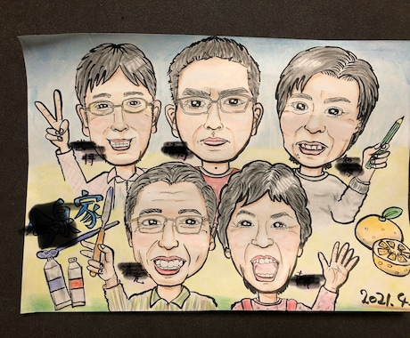 家族、友人や、故人との似顔絵を描きます 絵は不可能を可能にします。あなたの暮らしに似顔絵を！ イメージ1