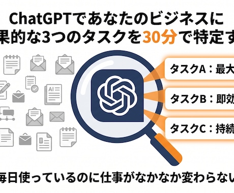 ChatGPTで効くタスク3つに絞ります 毎日AI使うのに業務変わらない人へ｜効くタスク3つに絞る イメージ2