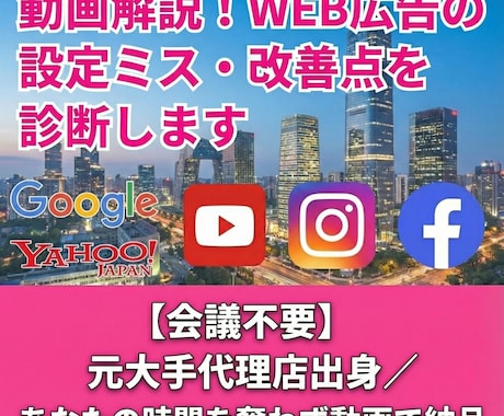 動画解説！WEB広告の設定ミス・改善点を診断します 【会議不要】元大手代理店出身／あなたの時間を奪わず動画で納品 イメージ1