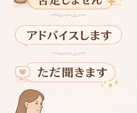 自分に自信がないあなたへ。話聞きます 自分がわからない、そんなあなたに私がいます。 イメージ1