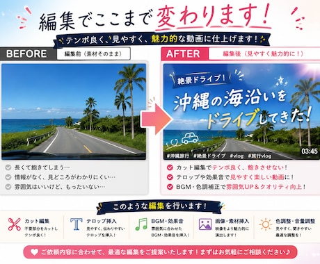 TikTok・YouTube動画を編集します 旅行動画・ゲーム動画を見やすく魅力的に編集します！ イメージ2