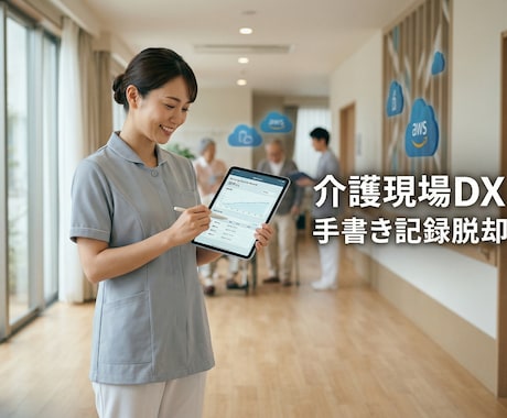 介護現場のアナログ記録を無くすシステム構築します 手書きの介護記録や申し送りをデジタル化し、業務負担を軽減 イメージ1