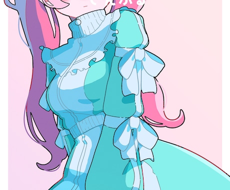 ポップで可愛い人物イラスト描きます アイコン等に使えるかわいくポップな人物イラスト描きます！ イメージ2