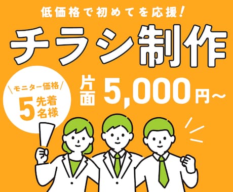 低価格で初めてのチラシ作りを応援します 安いしとりあえずご相談だけでもどうですか？ イメージ1