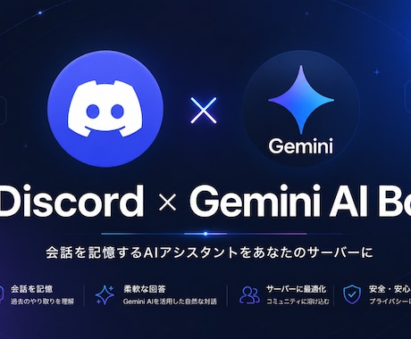 GeminiAPIでDiscordBotを作ります 会話履歴を記憶するAIチャットBotをあなたのサーバーに イメージ1