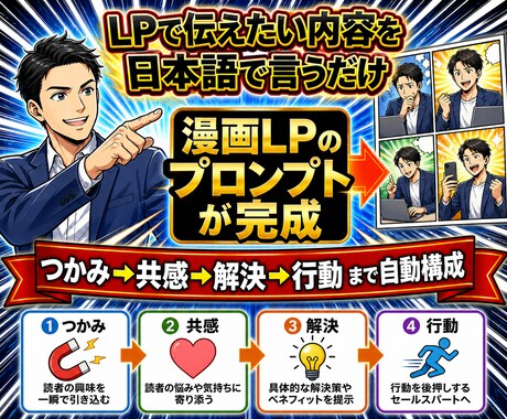 漫画LP用のAIプロンプト作成ツールを販売します 作るのは画像ではなくプロンプト。日本語で伝えるだけでOK イメージ2