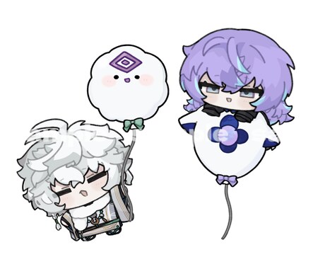 ミニキャラのアイコン作成します 約2頭身のもちもちかわいいミニキャラアイコン制作します！ イメージ2