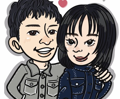 ポップで可愛い似顔絵描きます 家族や友達カップル等イラストにします♩ イメージ2