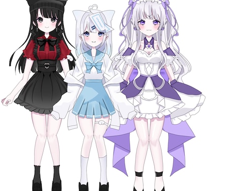 かわいい女の子の立ち絵描きます かわいい女の子を描くのが得意です男性は描けません イメージ1