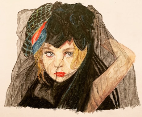 水彩色鉛筆で大切な方、ペットの似顔絵描きます アイコン、お祝い、思い出、記念日にどうぞ イメージ1