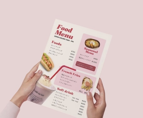 24h以内に飲食店メニュー表を作成します ＼初出品記念／限定3名様のみ特別価格でデザイン作成します！ イメージ2