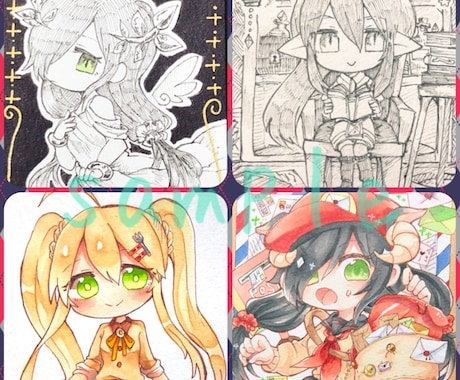 イラストオーダー アナログ原画 アナログ イラスト 原画 アート 美人画