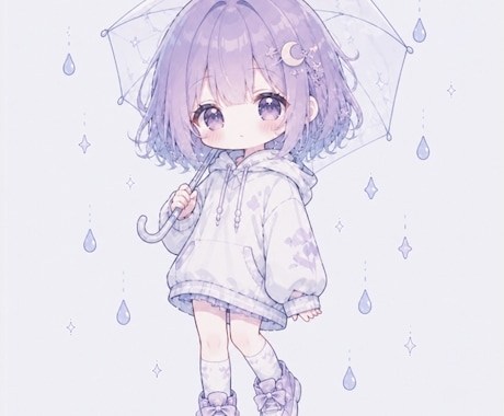 SNSアイコンに！柔らかい雰囲気のキャラを描きます 水彩系の筆で塗るふんわりしたミニキャラを描きます イメージ2