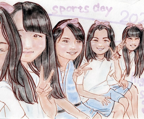 似顔絵オーダー承ります 気軽に画像をプレゼント！学生さん歓迎！原本発送も承ります。 イメージ1