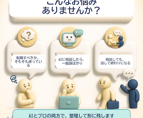 AI×キャリコンが転職相談をまとめて納品します AI対話を画面共有×プロの深掘り90分。要約を納品 イメージ2