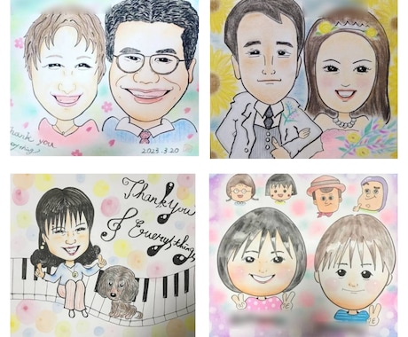色鉛筆とパステルで優しいタッチの似顔絵を描きます ❀似顔絵師のたまご価格でのご案内❀ イメージ2