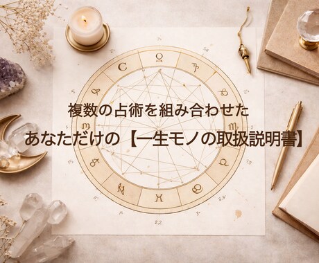 複数占術で【あなただけの取扱説明書】をお届けします 西洋占星術・四柱推命・数秘術を使い、資質と運勢をお届けします イメージ1