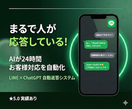 LINEカスタマーサポートを自動返答に対応させます まるで人が応答！AIが24時間リアルタイムで自動返答 イメージ1