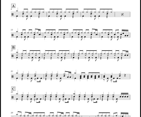 ドラム譜を採譜・作成・清書をします イメージ1