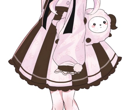 羊の女の子の立ち絵販売致します ゆるふわ羊ちゃんの差分ありイラストです。 イメージ2