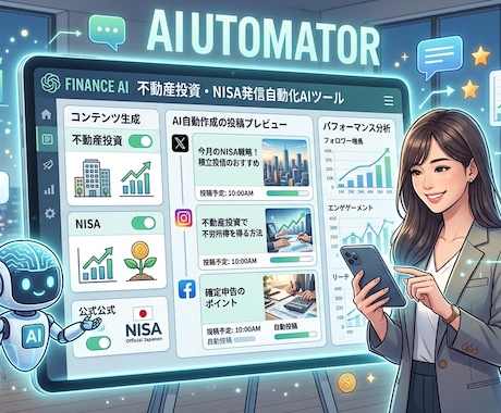 NISA・不動産投資特化SNS台本自動生成します AIが10秒で投稿台本を自動生成します イメージ1