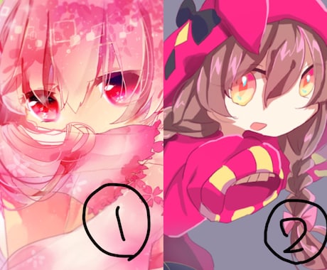 アイコンイラスト描きます 塗り方が2種類から選べる！好みの方をお選びください イメージ1