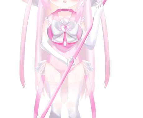 立ち絵、簡易背景付き一枚絵描きます 魔法少女、メイド、量産型、水色、ピンク、可愛いものが得意 イメージ2