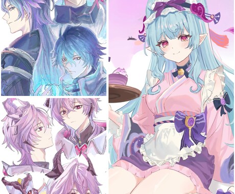 立ち絵/Vtuber/TRPG/アイコンを描きます 男性キャラ、女性キャラの描きわけが得意です！ イメージ1