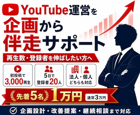 Youtube運用の企画サポートを1ヶ月行います AIには出来ないYoutube企画案や再生数を伸ばす戦略立案 イメージ1
