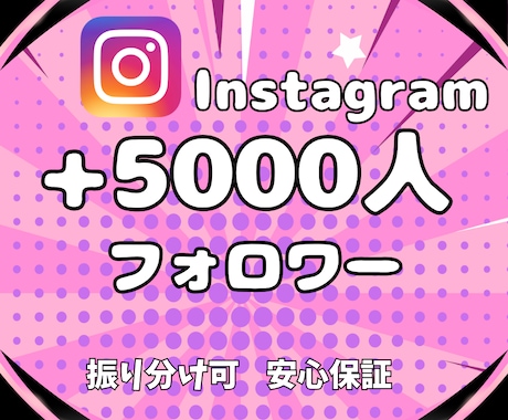 Instagram★フォロワー5000人増やします 実在アクティブユーザーへの拡散のみ｜減少保証付・最短即日納品 イメージ1