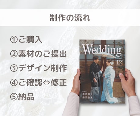 結婚式プロフィールブック作ります オーダーメイド・最短3週間｜おふたりの思い出とともにデザイン イメージ2