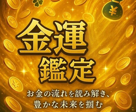 あなたの金運鑑定します ◆あなただけの金運の流れと開運ポイントをお届け◆ イメージ1