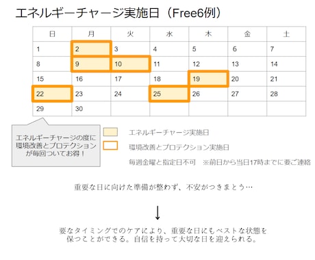 free6+♪月6回エネルギーチャージします 好きな時、大切なイベント前、ここぞという時 イメージ2