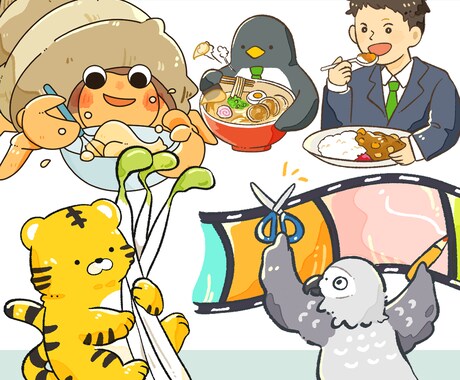 親しみやすいポップなイラスト作成します ポップでワクワクするようなデザイン☆アイコンやヘッダーにも♪ イメージ2