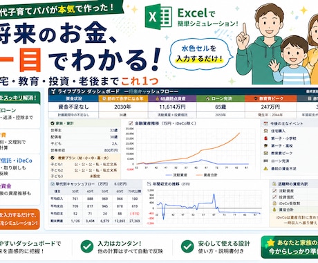 あなた専用のライフプラン表を作成します 30代子持ちパパが将来のお金を見える化します イメージ1