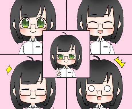 いろいろな表情のアイコンお描きします ブログやSNSにも使える！ピースなどのポーズ追加無料！ イメージ1